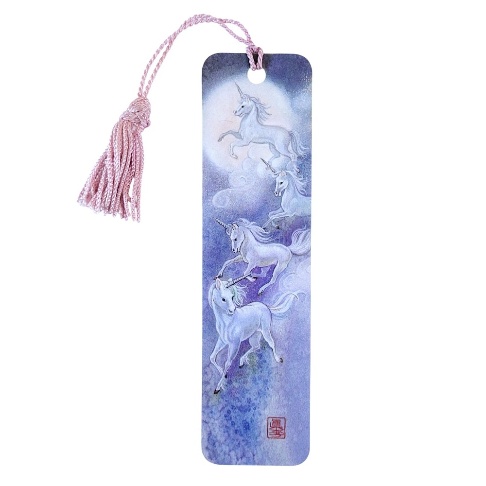 Vintage 80s Unicorn Moon Bookmark- Peggy Toole- Sunshine Thoughts 1987, KB 05274